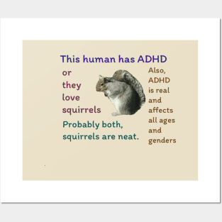 ADHD Squirrel Green Posters and Art